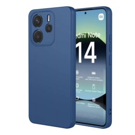   Xiaomi Redmi Note 14 4G kameravédős erősített szilikon tok pastel sötétkék