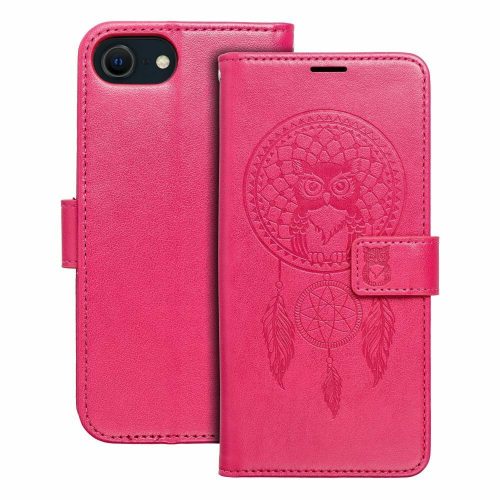 Apple Iphone 15 Pro Max oldalra nyíló könyv tok Álomfogó minta magenta