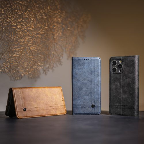 Samsung Galaxy A16 oldalra nyíló könyv tok sok zsebbel fekete