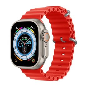 Apple Watch 38 40 41 mm ocean sport óraszíj piros
