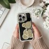 Apple Iphone 11 tok csillogó maci mintával arany