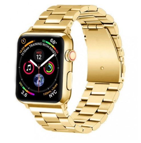 Apple Watch 42 44 45 49 mm rozsdamentes acél óraszíj arany