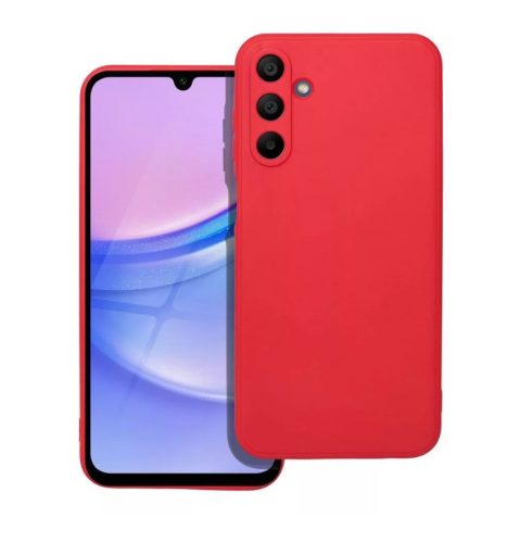 Samsung Galaxy A26 5G kameravédős erősített szilikon tok pastel piros