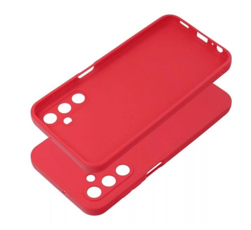 Samsung Galaxy A26 5G kameravédős erősített szilikon tok pastel piros