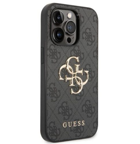 Apple Iphone 15 Pro Max Guess Metal Logo szilikon tok szürke