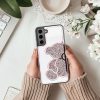 Samsung Galaxy A56 5G tok csillogó maci mintával rózsaszín