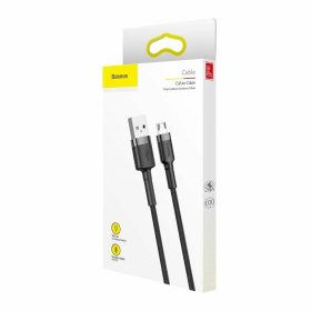   Töltő és adatkábel Baseus CAMKLF-CG1 Micro Usb 1.5A szövet erősített 200cm fekete-szürke