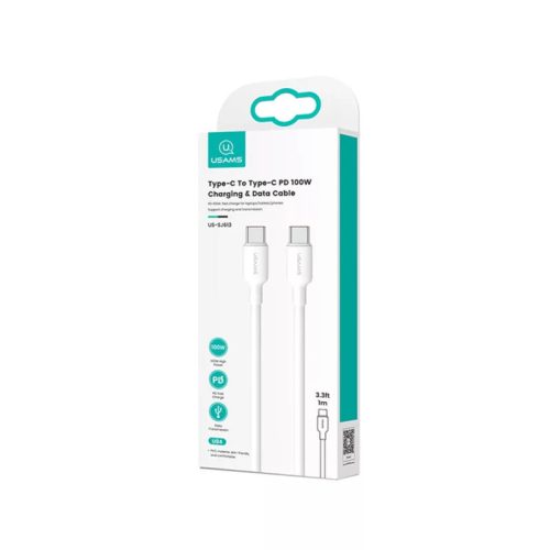 Töltő és adatkábel USAMS SJ613 U84 Type-c Type-c 100cm 100W 5A fehér