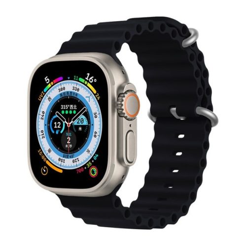 Apple Watch 38 40 41 mm ocean sport óraszíj fekete