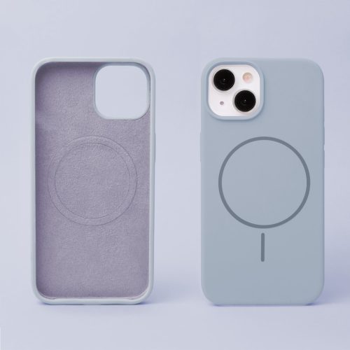 Apple Iphone 17 Pro Magsafe kameravédős szilikon tok világoskék