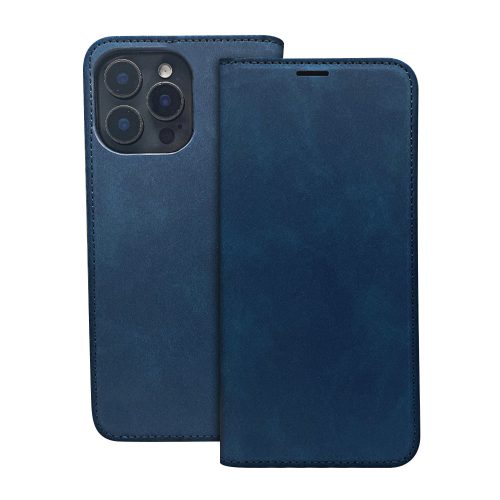 Samsung Galaxy S24 oldalra nyíló könyv tok sok zsebbel koptatott kék
