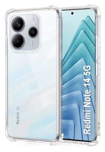 Xiaomi Redmi Note 14 4G 1,5mm erősített sarkok szilikon tok átlátszó