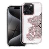 Apple Iphone 16 tok csillogó maci mintával rózsaszín