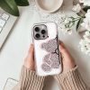 Apple Iphone 16 tok csillogó maci mintával rózsaszín