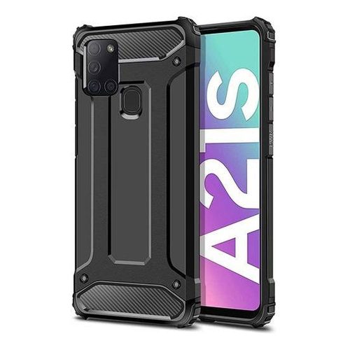 Samsung Galaxy A21s erősített ütésálló szilikon tok fekete