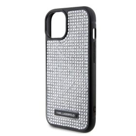   Apple Iphone 15 Karl Lagerfeld Metal Logo ezüst szilikon tok