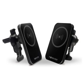   Forever autós telefon tartó Magsafe 15W vezeték nélküli töltéssel fekete