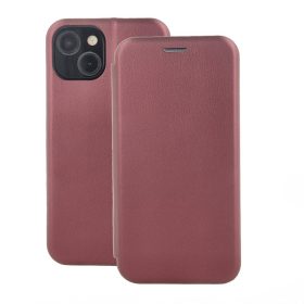   Xiaomi Redmi Note 9 Pro oldalra nyíló könyv tok kerekített élek burgundy