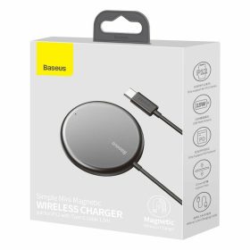   Vezeték nélküli töltő töltő Baseus Simple Mini Magnetic WXJK-F02 15W 2A Magsafe kompatibilis bliszteres fekete