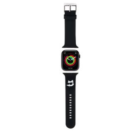   Karl Lagerfeld KLAWMSLCNK Apple Watch 38 40 41 mm szilikon óraszíj fekete