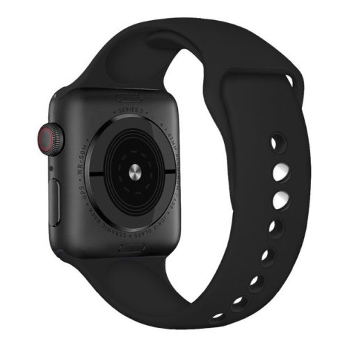 Apple Watch 42 44 45 49 mm szilikon óraszíj fekete