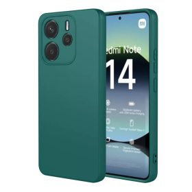   Xiaomi Redmi Note 14 5G erősített kameravédős szilikon tok zöld