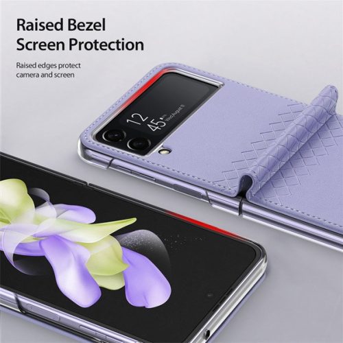 Samsung Galaxy Z Flip 4 felfele nyíló könyv tok Dux Ducis Bril lila
