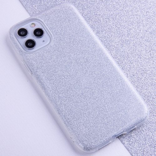 Huawei P30 Lite Glitter szilikon csillogó tok ezüst