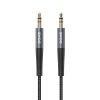 Audio kábel 3,5 jack - > 3,5 jack szövet borítás fekete 100cm