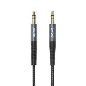   Audio kábel 3,5 jack - > 3,5 jack szövet borítás fekete 100cm