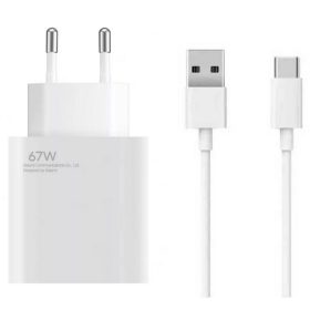   Hálózati töltőfej Xiaomi BHR6035EU Usb kimenet 3.25A 67W + Type-c adatkábel bliszteres gyári fehér