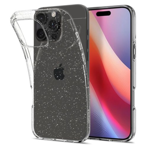 Apple Iphone 16 Pro 1,3mm csillogó csillámos szilikon tok átlátszó