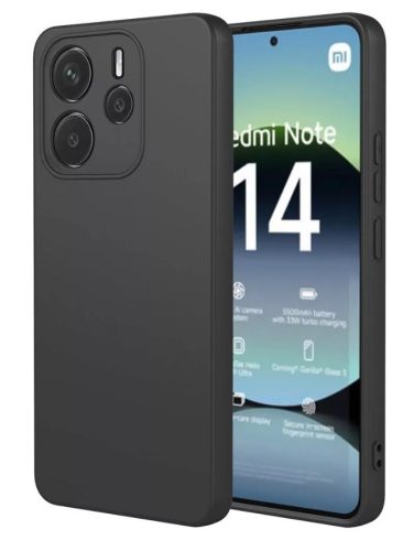 Xiaomi Redmi Note 14 4G kameravédős erősített szilikon tok pastel fekete
