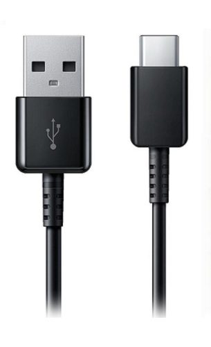 Töltő és adatkábel Usb A Type-c 20cm 2a Fekete