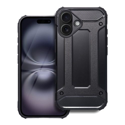 Apple Iphone 16 erősített ütésálló szilikon tok fekete