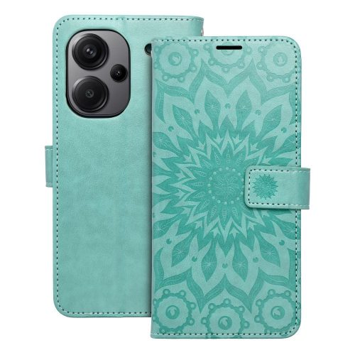 Xiaomi Redmi Note 13 Pro Plus 5G oldalra nyíló könyv tok Mandala minta zöld