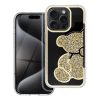 Apple Iphone 16 tok csillogó maci mintával arany