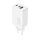 Hálózati töltőfej Maxlife PD 65W gyors töltő adapter USB-A Type-c aljzattal fehér
