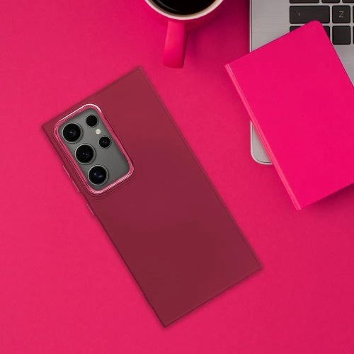 Samsung Galaxy A57 5G szilikon tok erősített kerettel Frame magenta