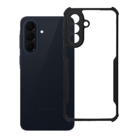   Samsung Galaxy A57 5G erősített ütésálló szilikon tok átlátszó-fekete