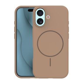   Apple Iphone 17 / 18 Magsafe kameravédős szilikon tok barna