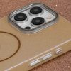 Apple Iphone 17 Magsafe kameravédős szilikon tok barna csillogós