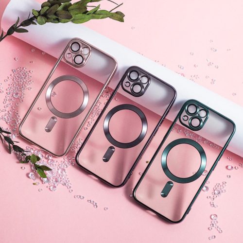 Apple Iphone 17 Pro Max / 18 Pro Max Magsafe kameravédős tok rozé arany kerettel