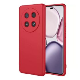   Honor Magic 8 Lite kameravédős erősített szilikon tok pastel piros