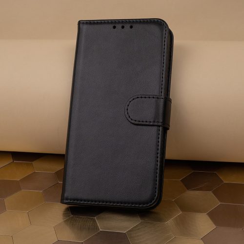 Samsung Galaxy A57 5G nyitható flip könyv telefon tok füllel fekete