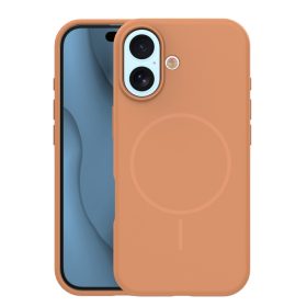   Apple Iphone 17 / 18 Magsafe kameravédős szilikon tok karamel