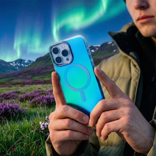 Apple Iphone 17 Pro / 18 Pro Magsafe tok szivárvány kék