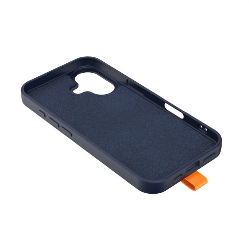 Samsung Galaxy A57 Magsafe szilikon tok karpántal sötétkék