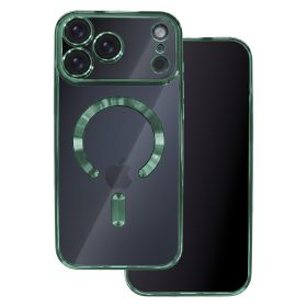   Apple Iphone 17 Pro / 18 Pro Magsafe kameravédős szilikon tok zöld kerettel