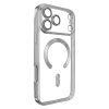 Apple Iphone 17 Pro / 18 Pro Magsafe kameravédős szilikon tok ezüst kerettel